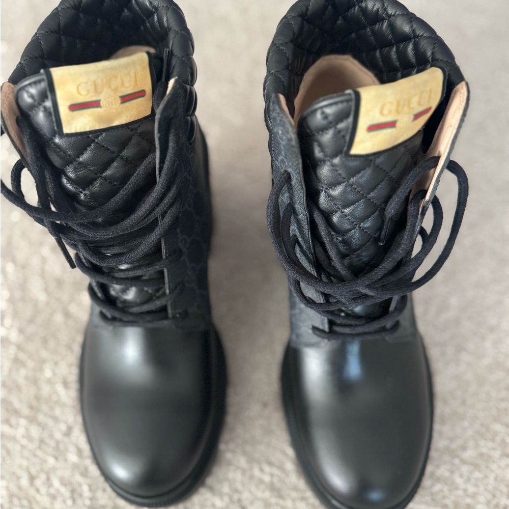 Gucci Black and Gray Snake Patterned Sole Footwear